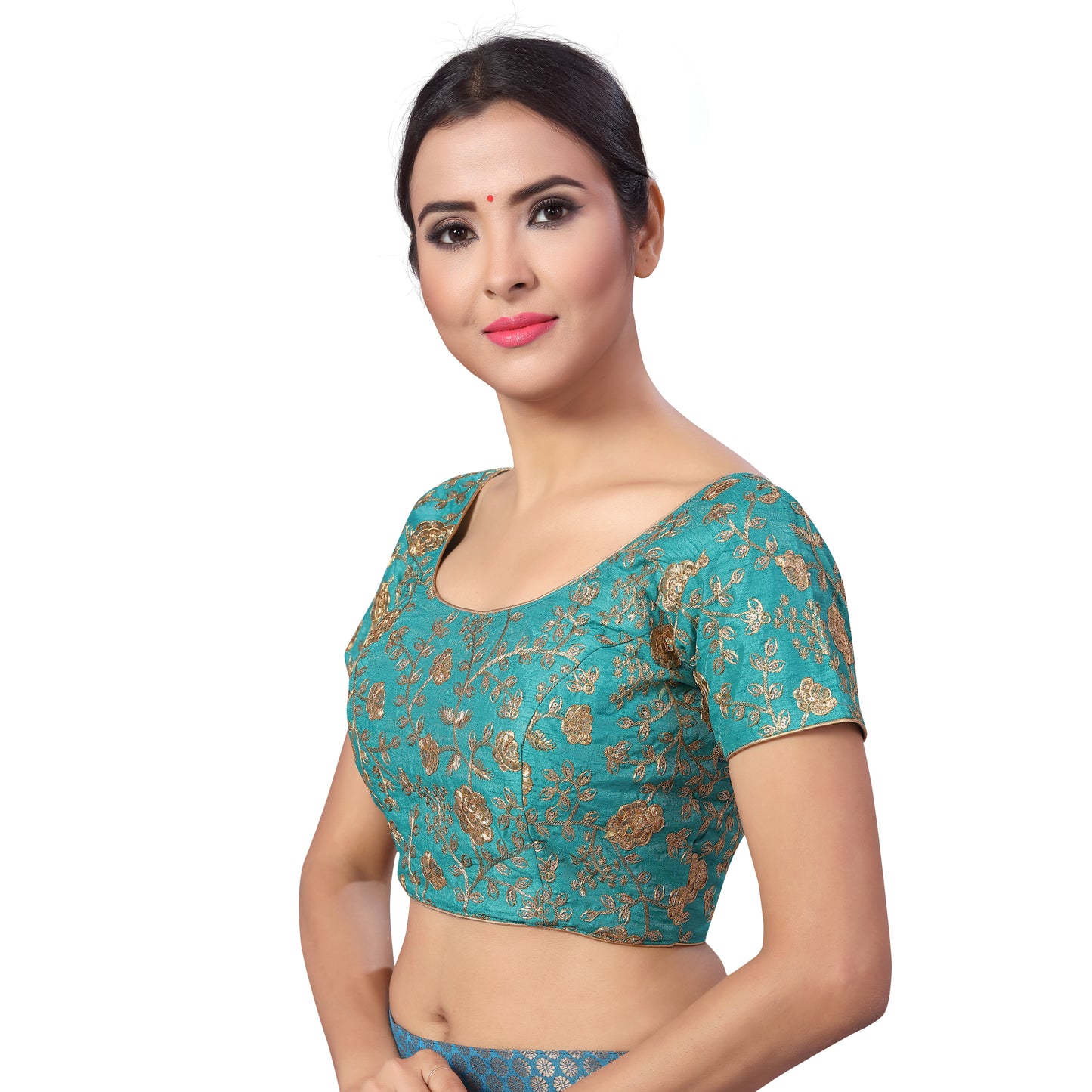 Women's Firozi Embroidered Polyester Blouse (Design 2183)