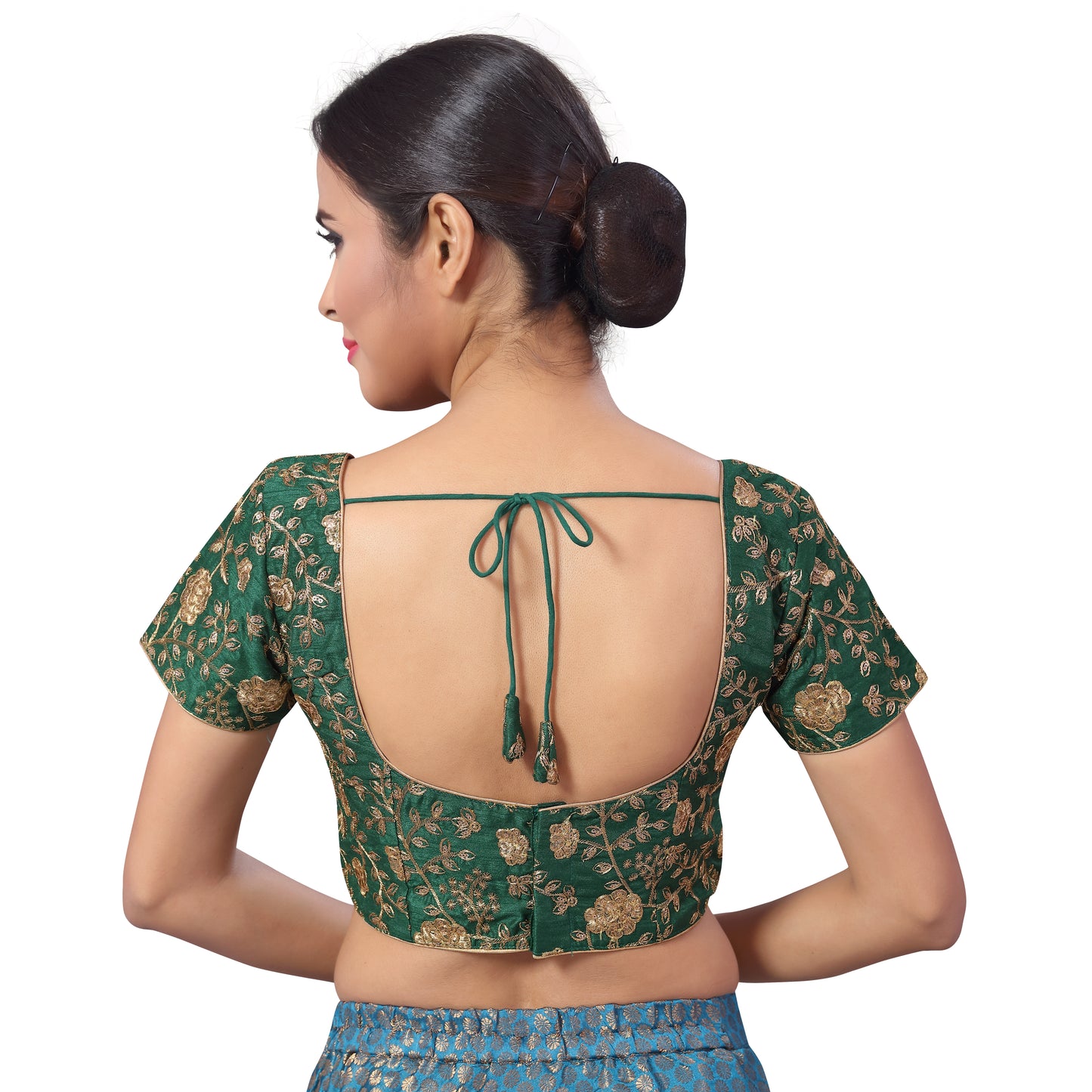 Women's Green Embroidered Polyester Blouse (Design 2183)