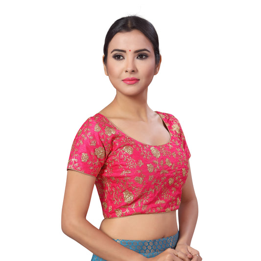 Women's Pink Embroidered Polyester Blouse (Design 2183)