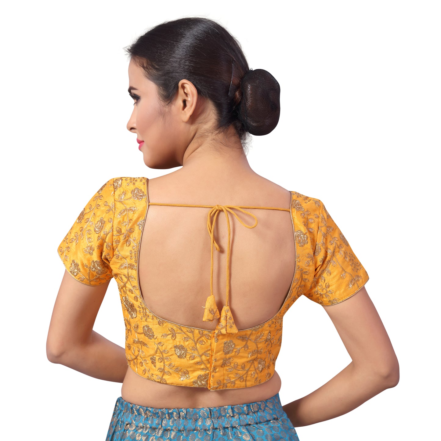 Women's Yellow Embroidered Polyester Blouse (Design 2183)