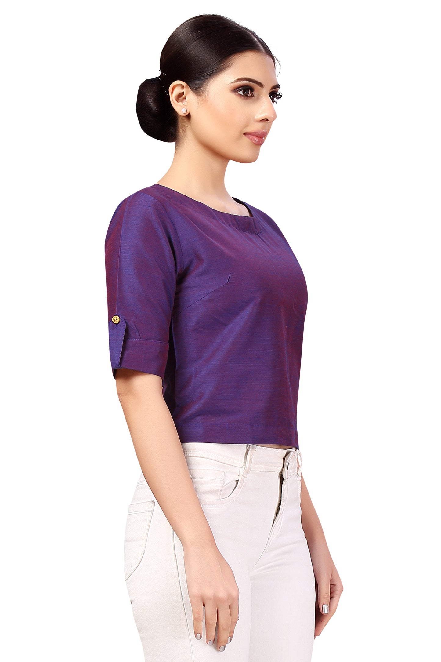 Women's Purple Cotton Blouse (Design 2187)