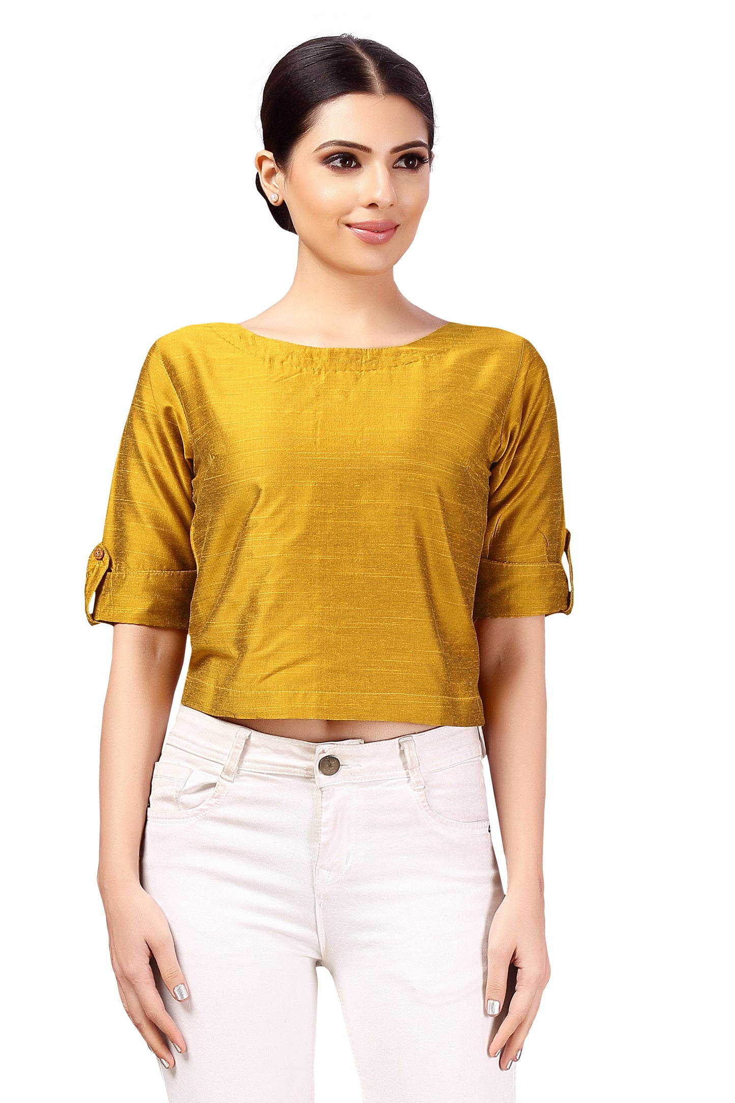 Women's Yellow Cotton Blouse (Design 2187)