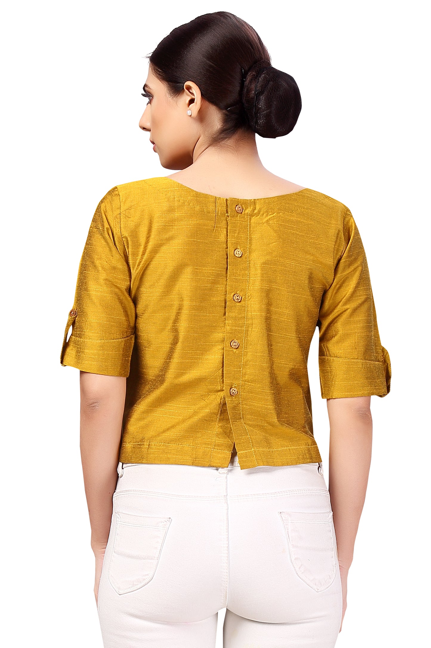 Women's Yellow Cotton Blouse (Design 2187)