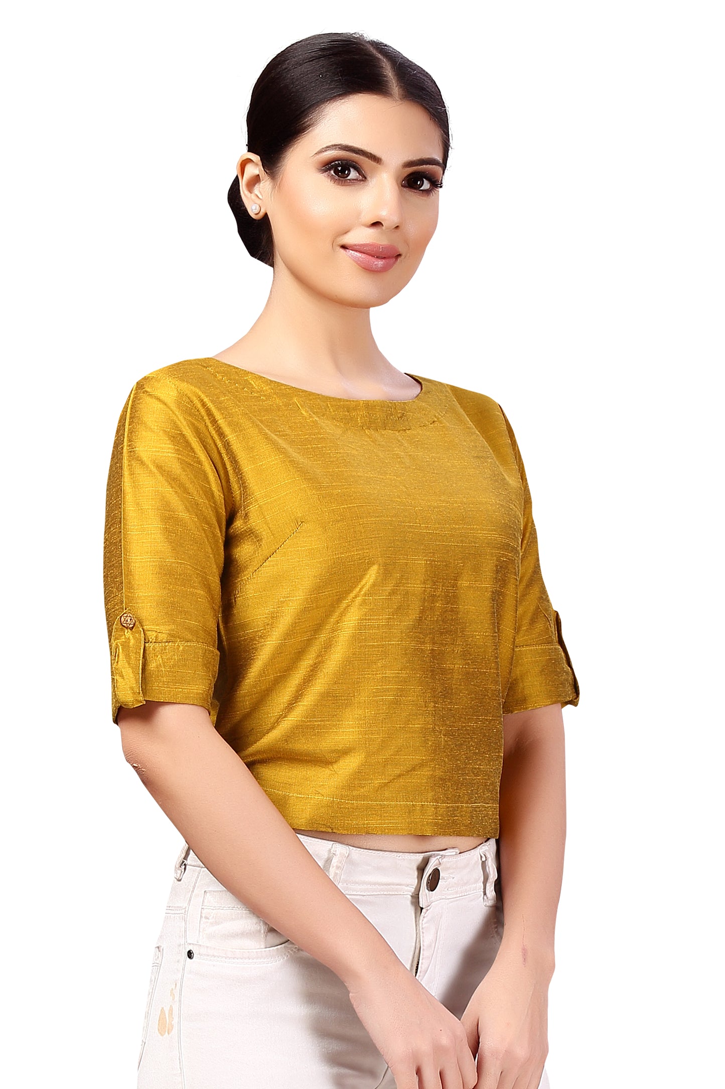 Women's Yellow Cotton Blouse (Design 2187)