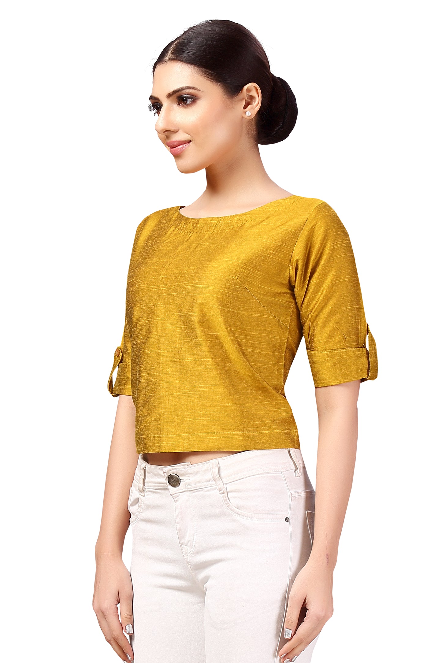 Women's Yellow Cotton Blouse (Design 2187)