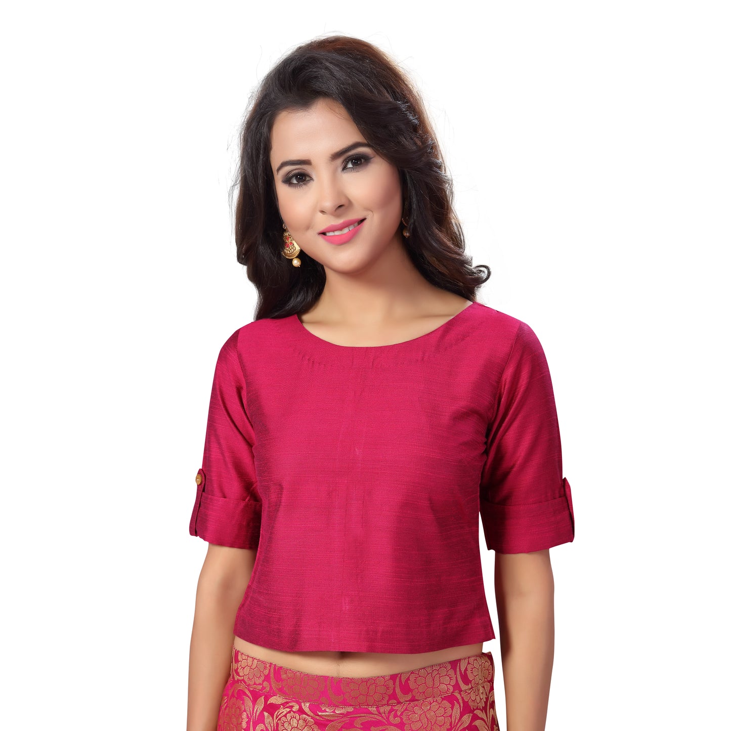 Women's Pink Cotton Blouse (Design 2187)