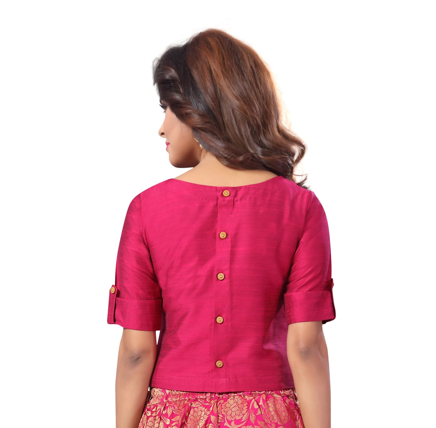 Women's Pink Cotton Blouse (Design 2187)