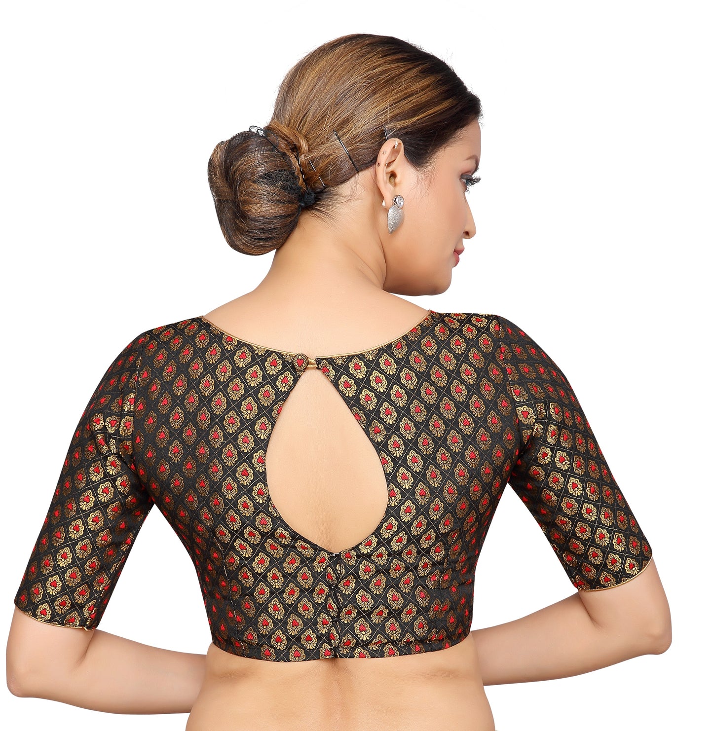 Women's Black Benaras Meena Brocade Blouse (Design 2266)