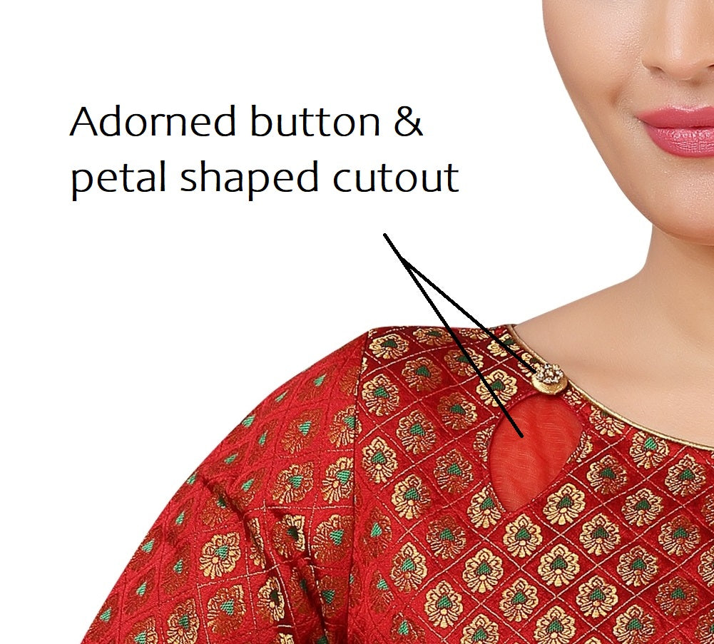 Women's Black Benaras Meena Brocade Blouse (Design 2266) (Copy)