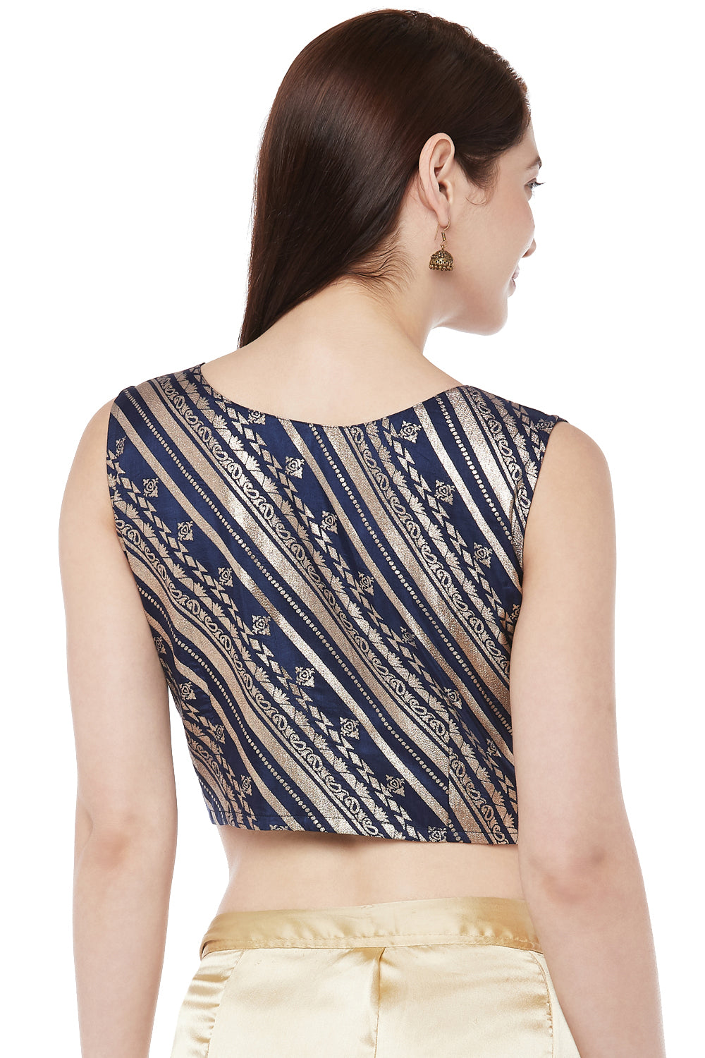 Women's Viscose Saree Blouse (2321 - Navy Blue)