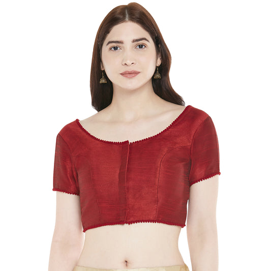 Women's Maroon Polyester Blouse (Design 2345)