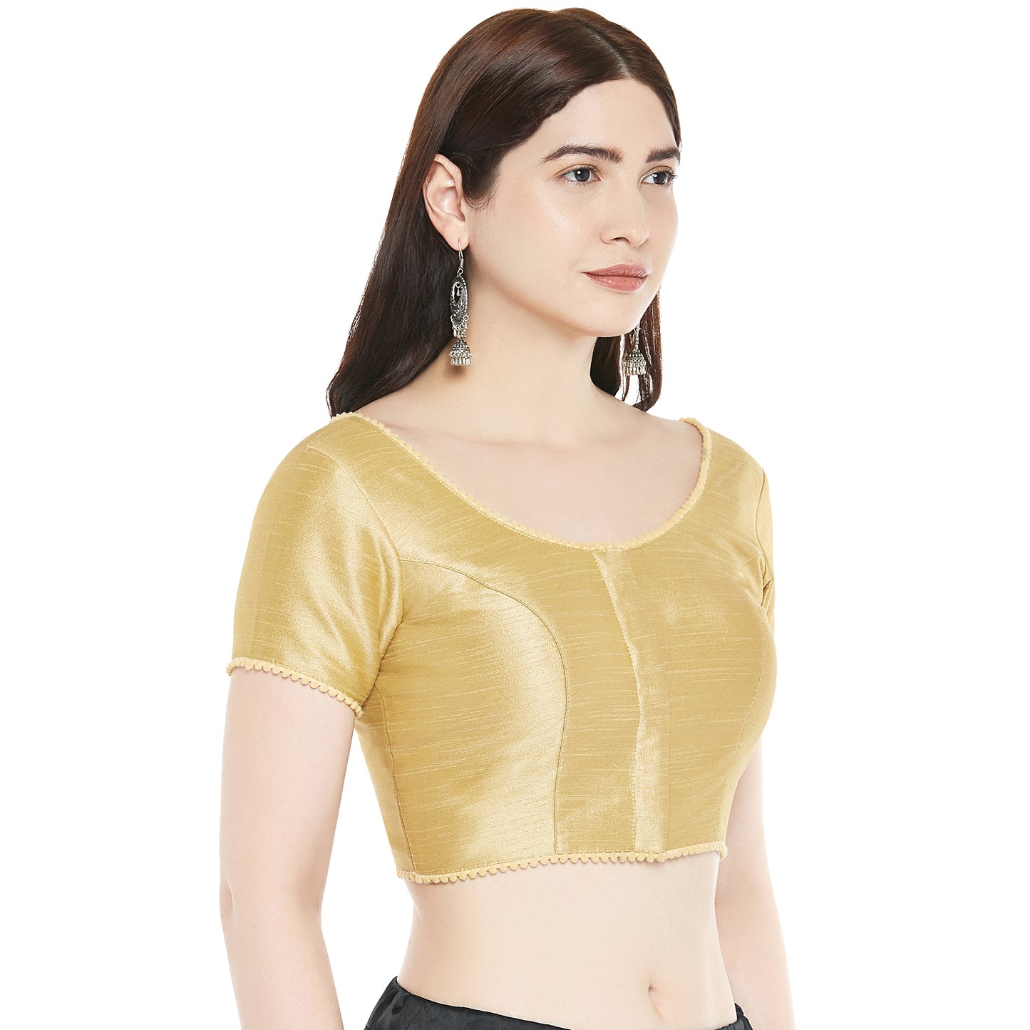 Women's Gold Polyester Blouse (Design 2345)