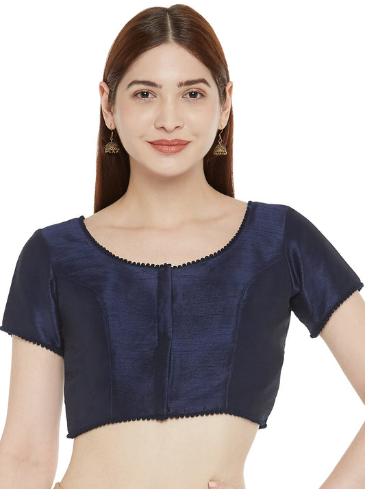 Women's Navy Blue Polyester Blouse (Design 2345)