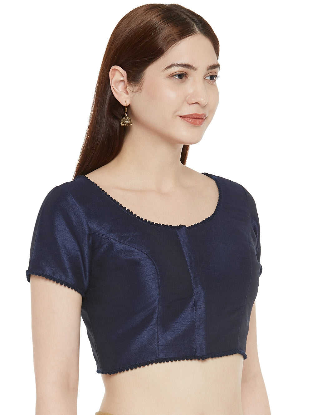 Women's Navy Blue Polyester Blouse (Design 2345)