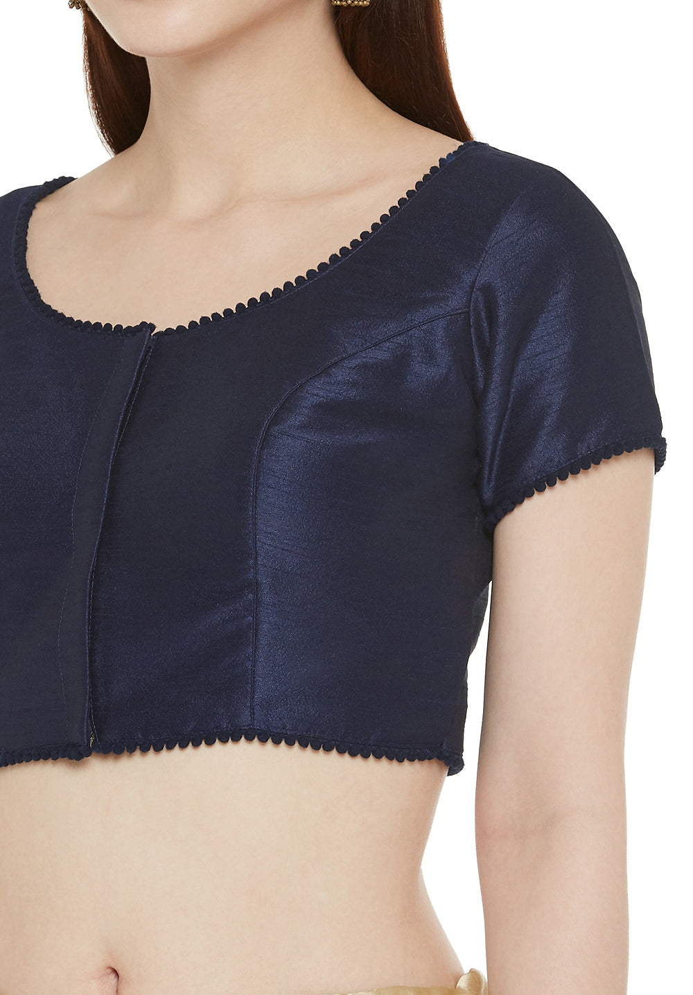 Women's Navy Blue Polyester Blouse (Design 2345)