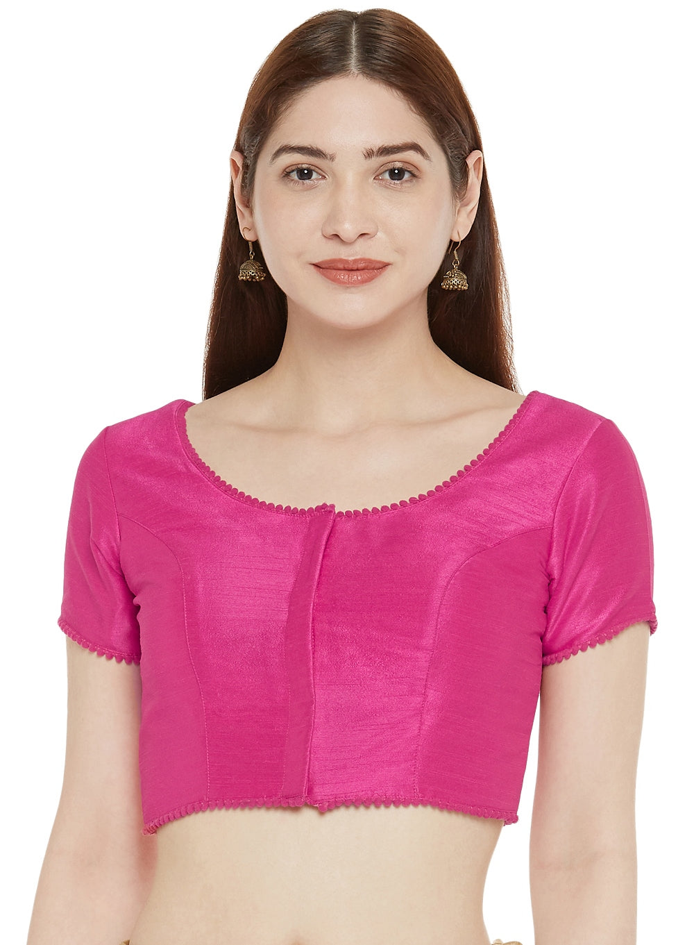 Women's Pink Polyester Blouse (Design 2345)