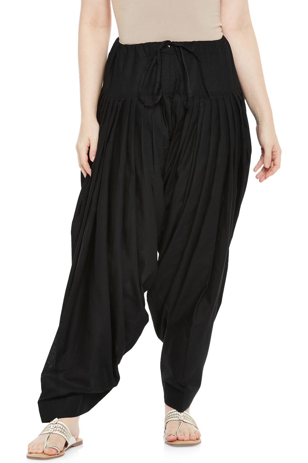 Women's Black Cotton Patiala (Design 2350)