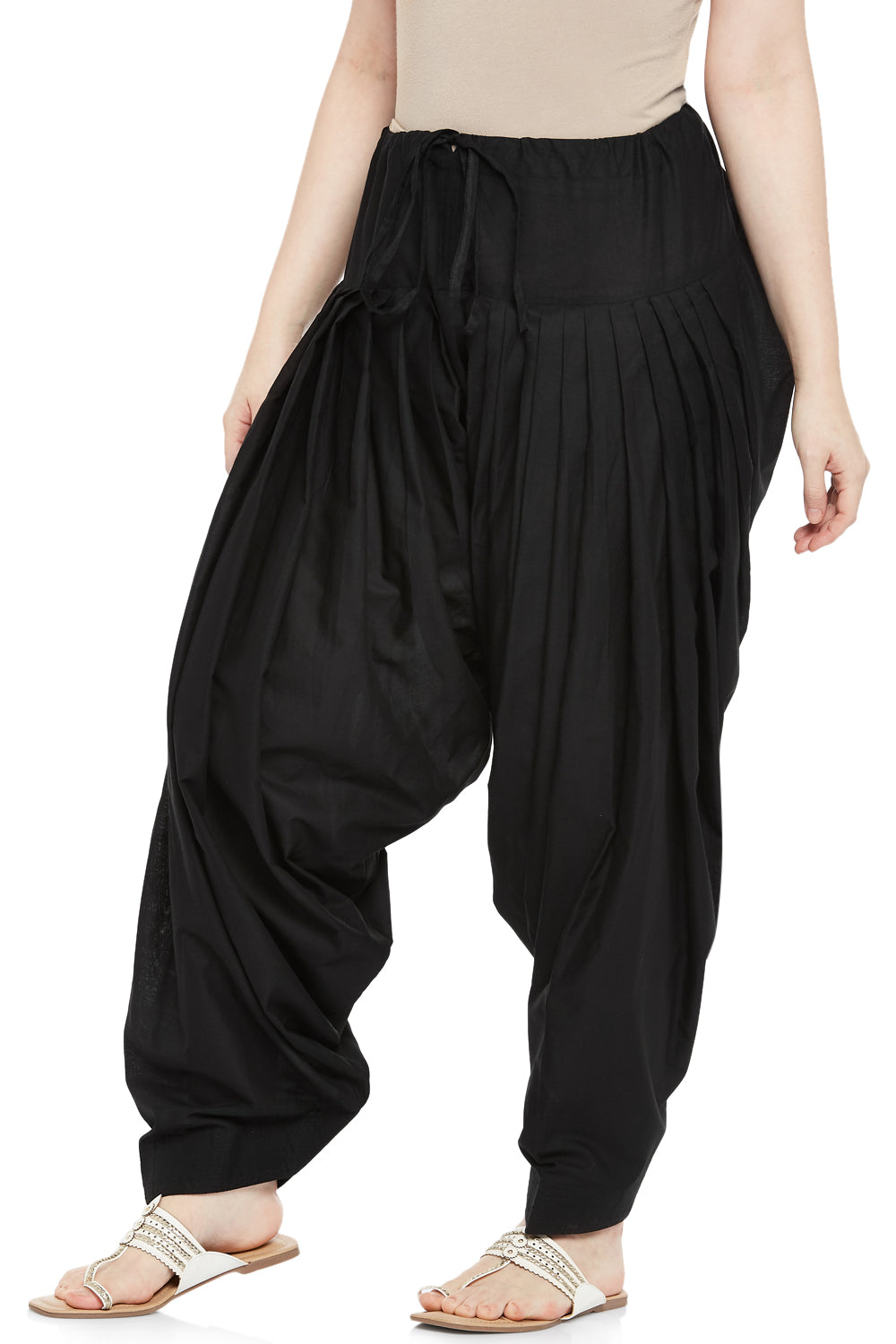 Women's Black Cotton Patiala (Design 2350)