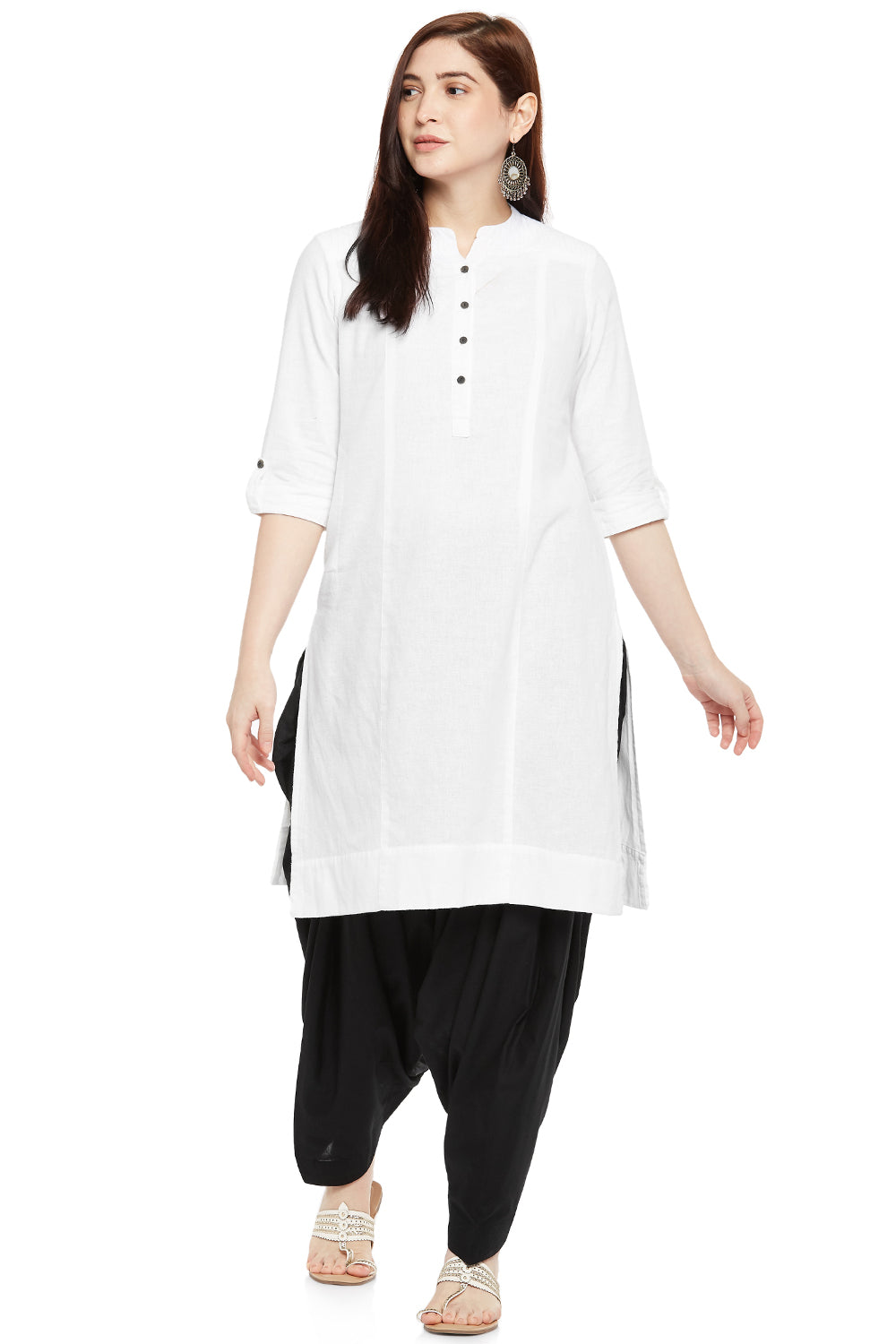 Women's Black Cotton Patiala (Design 2350)