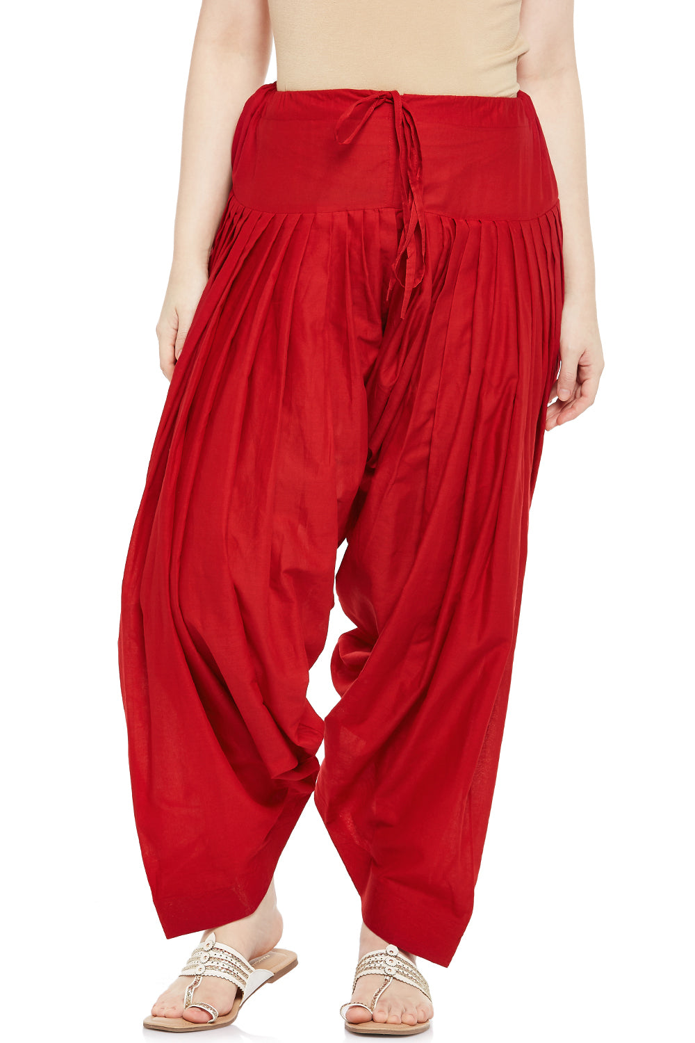 Women's Red Cotton Patiala (Design 2350)