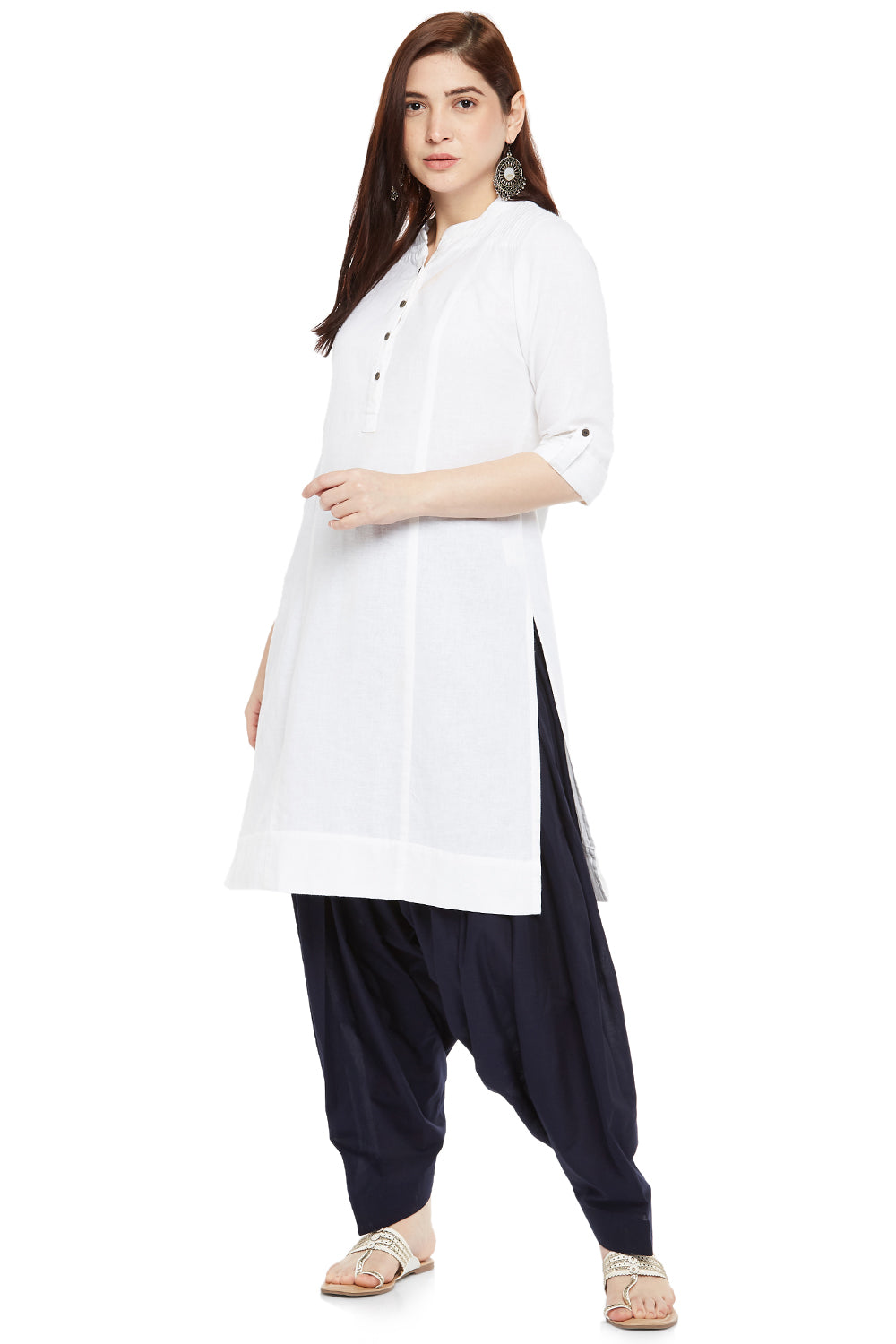 Women's Navy Blue Cotton Patiala (Design 2350)