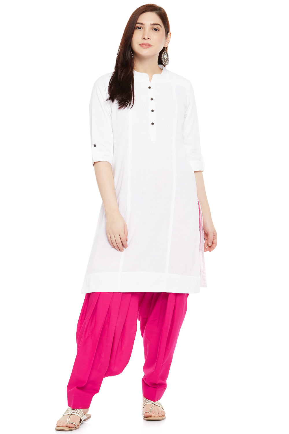 Women's Pink Cotton Patiala (Design 2350)