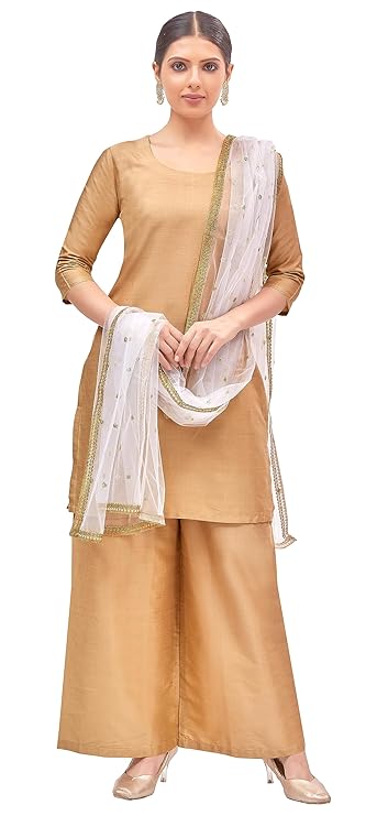 Women's Net Embroidered Full Size Dupatta (42" X 2.50 Meters) (2352 - White)