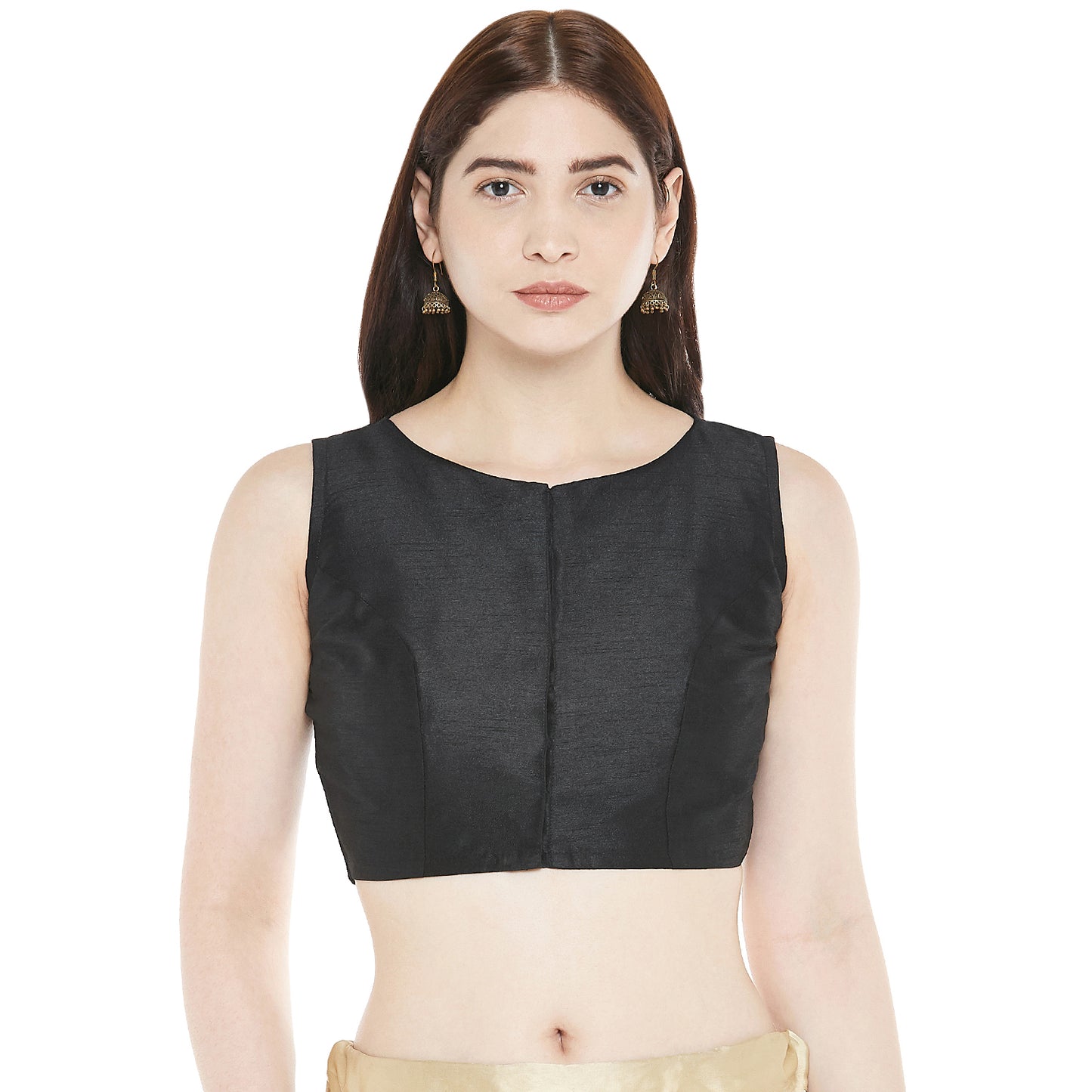 Women's Black Silk Polyester Blouse (Design 2353)