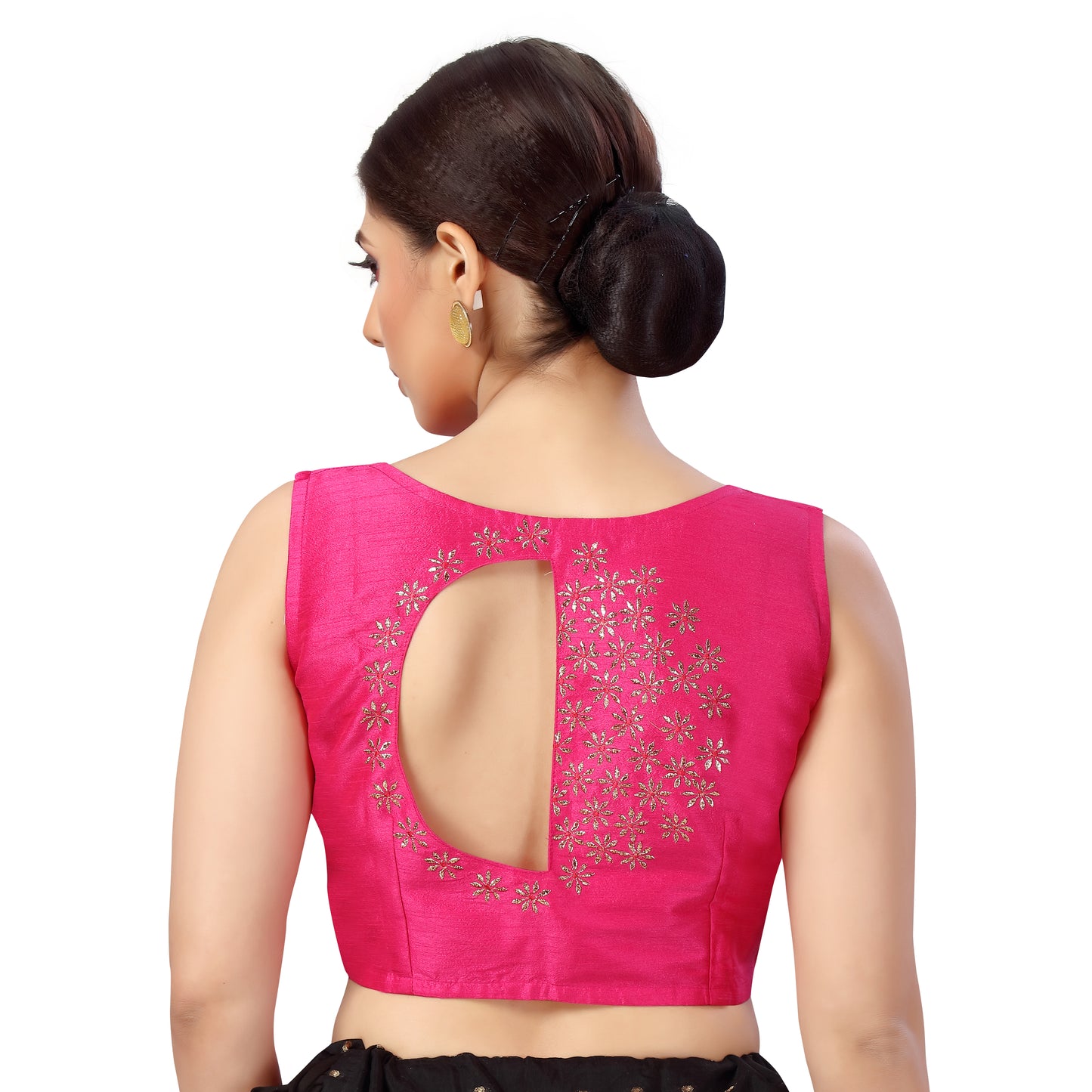 Women's Pink Silk Polyester Blouse (Design 2353)