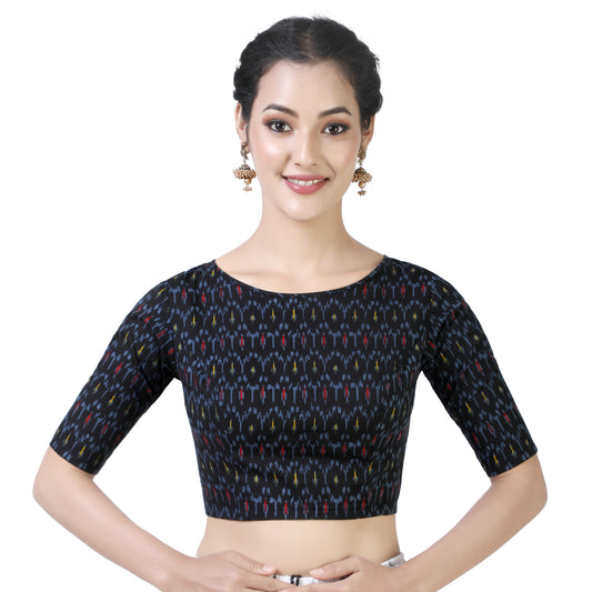 Women's Black Cotton Blouse (Design 2371)