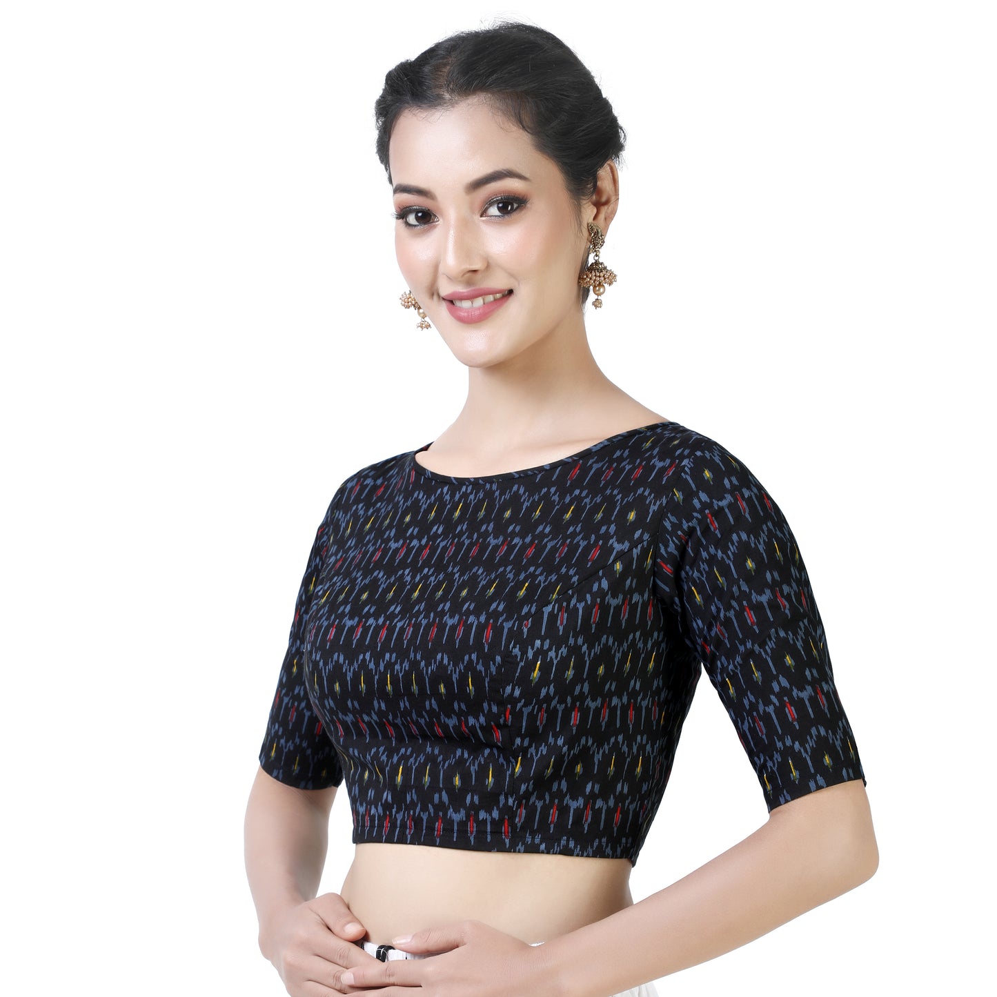 Women's Black Cotton Blouse (Design 2371)