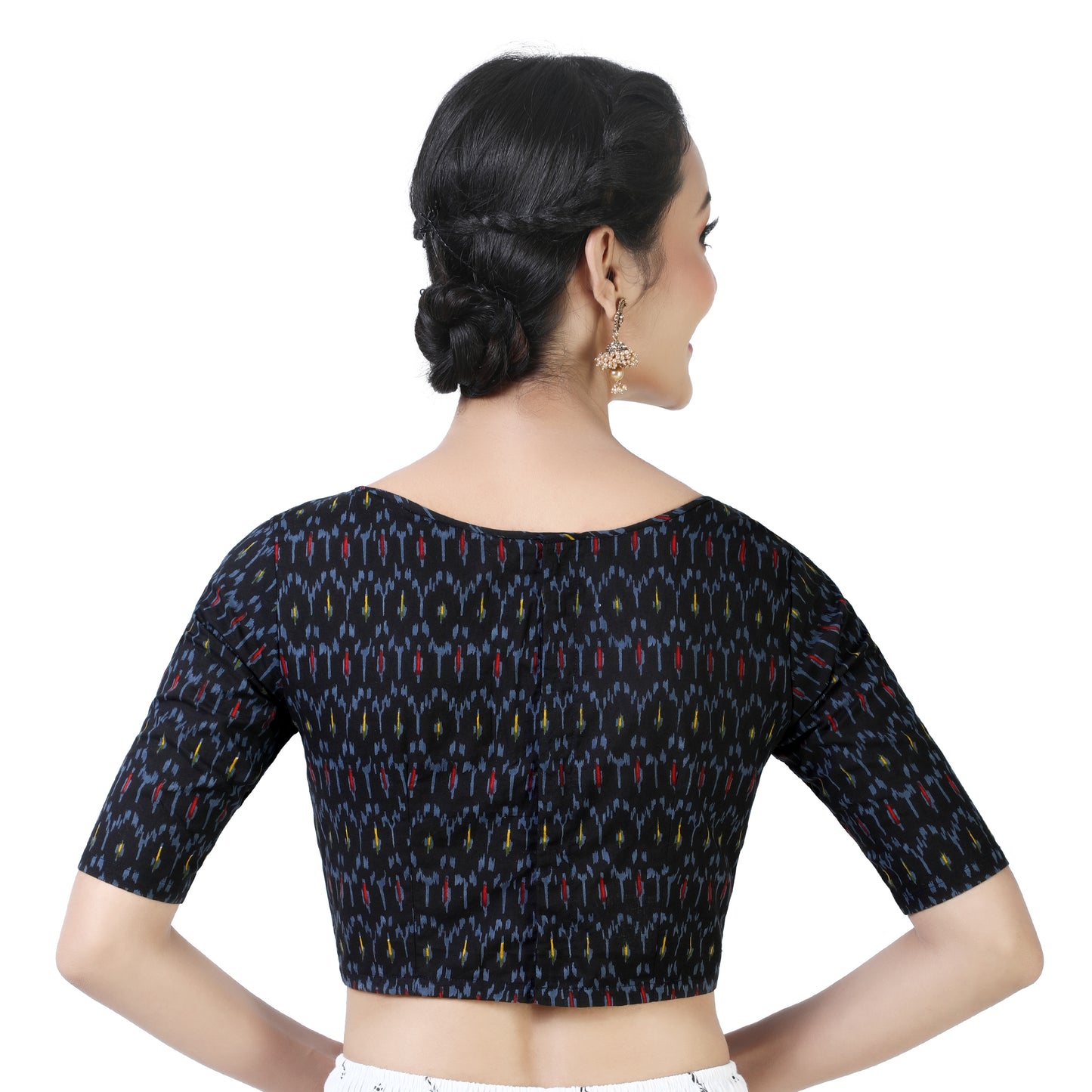 Women's Black Cotton Blouse (Design 2371)