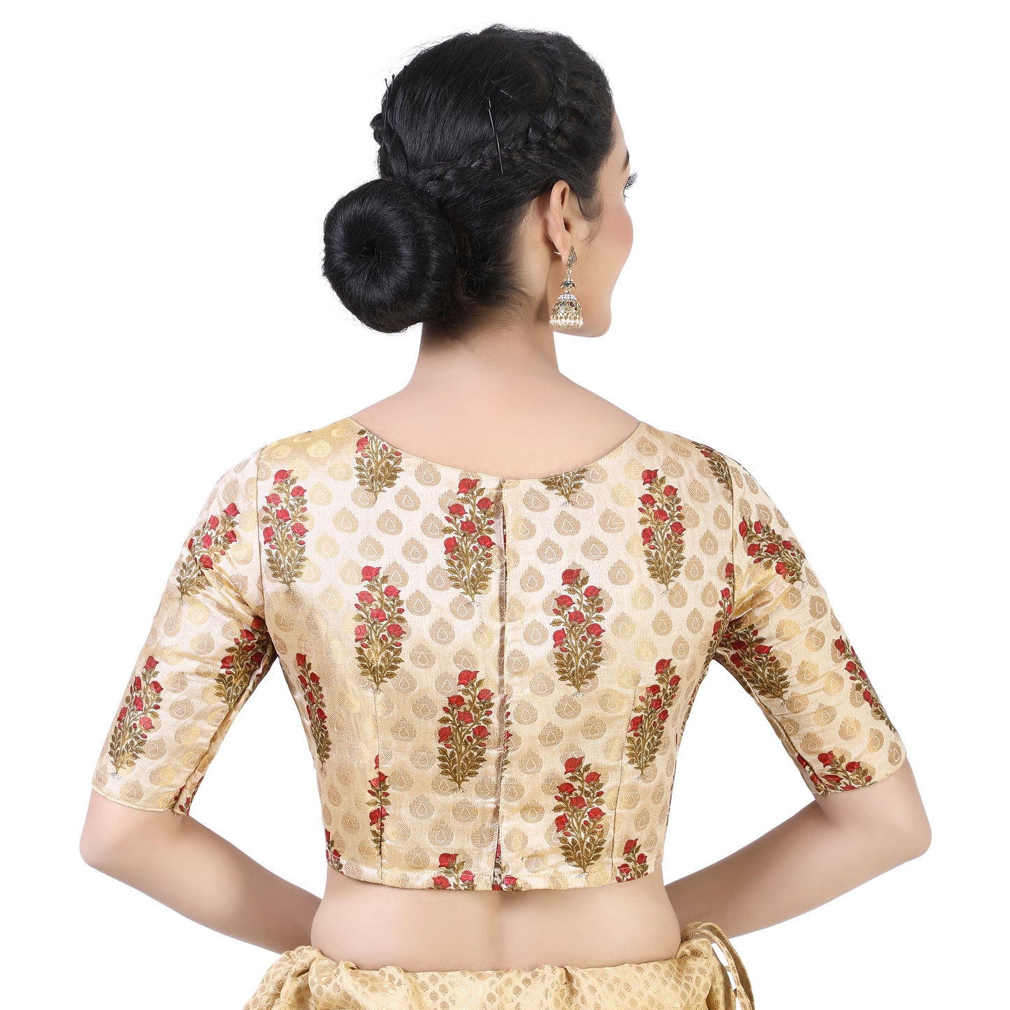 Women's Gold Georgette Chikankari Blouse (Design 2387)