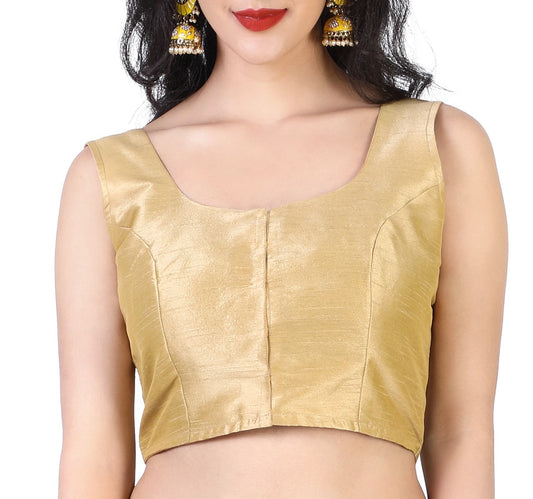 Women's Gold Silk Polyester Blouse (Design 2388)