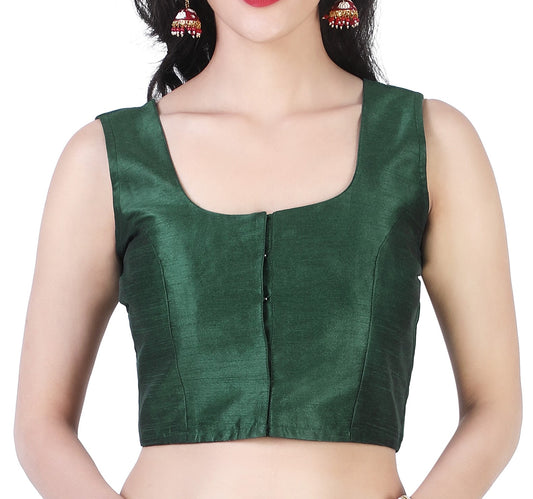 Women's Green Silk Polyester Blouse (Design 2388)