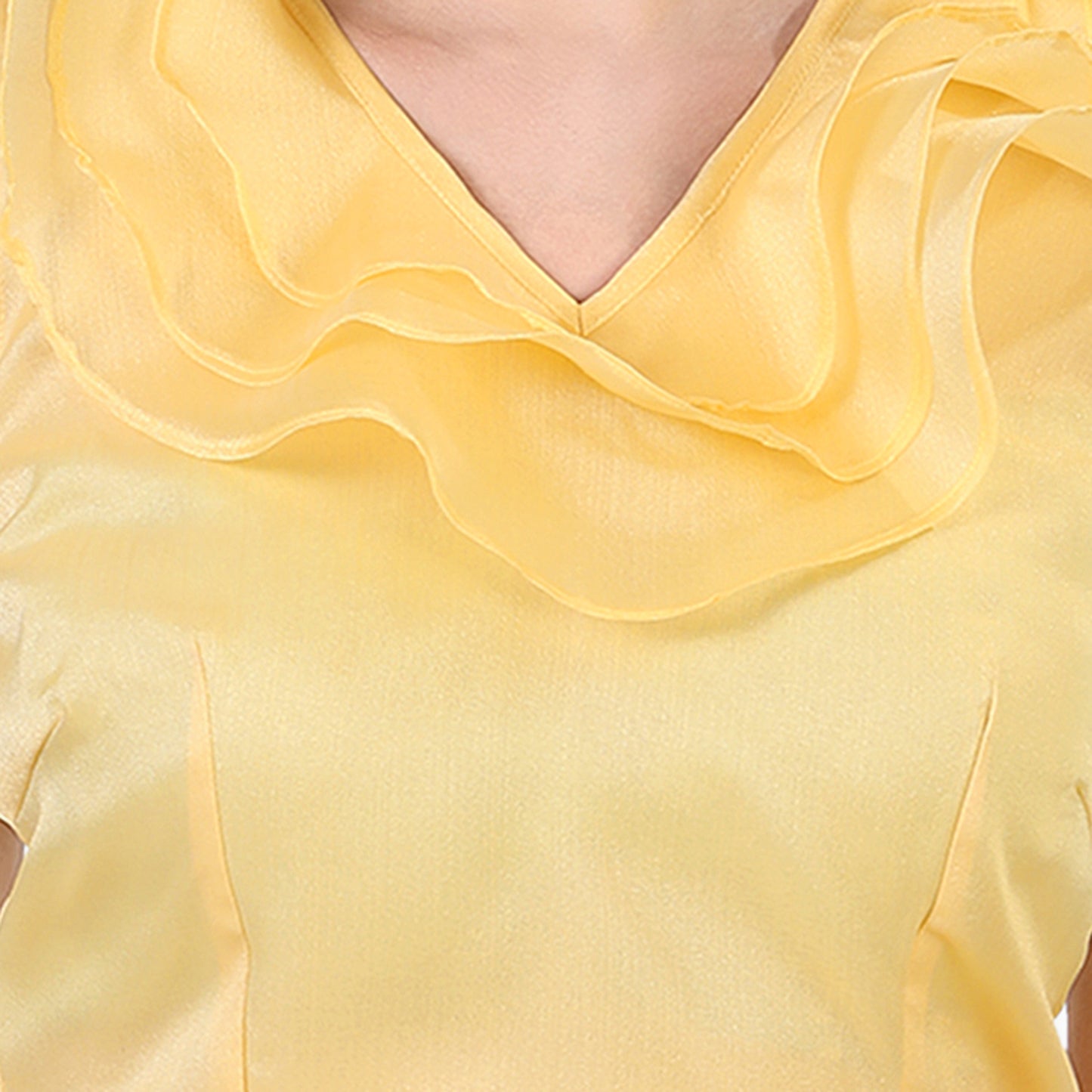 Women's Yellow Organza Cotton Blouse (Design 2403)