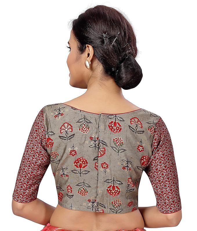 Women's Maroon Benaras Brocade Viscose Blouse (Design 2406)