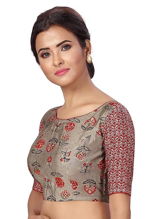 Women's Maroon Benaras Brocade Viscose Blouse (Design 2406)