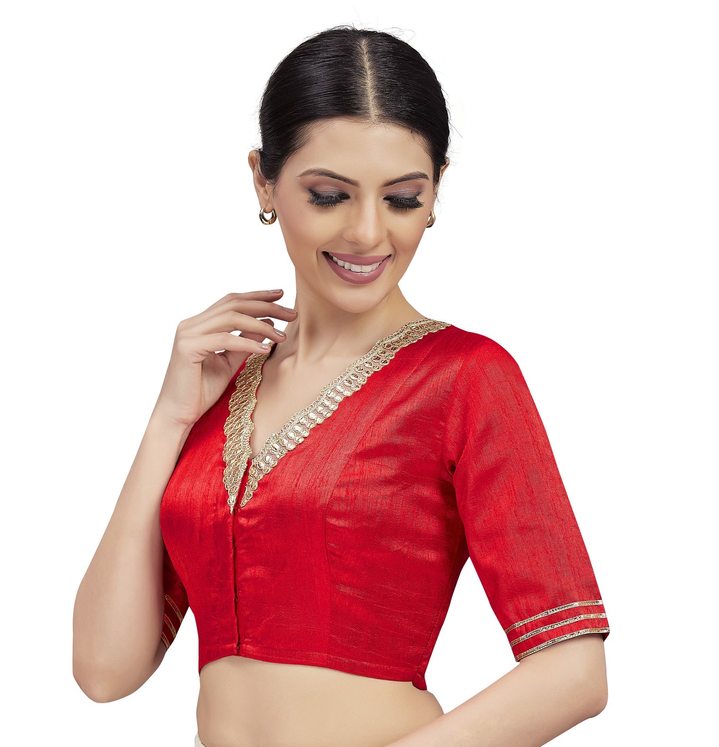 Women's Red Cotton Blouse (Design 2470)