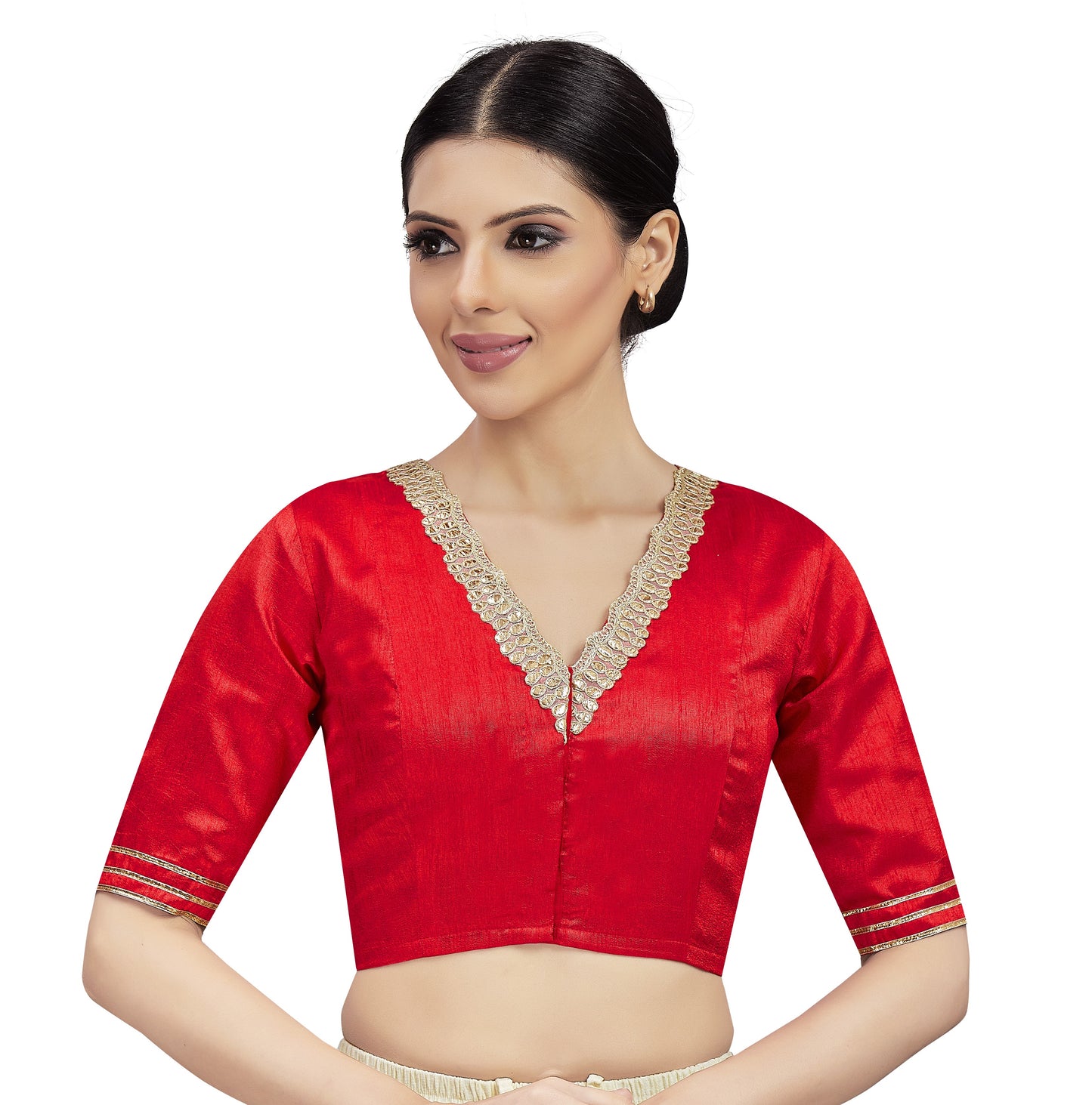 Women's Red Cotton Blouse (Design 2470)