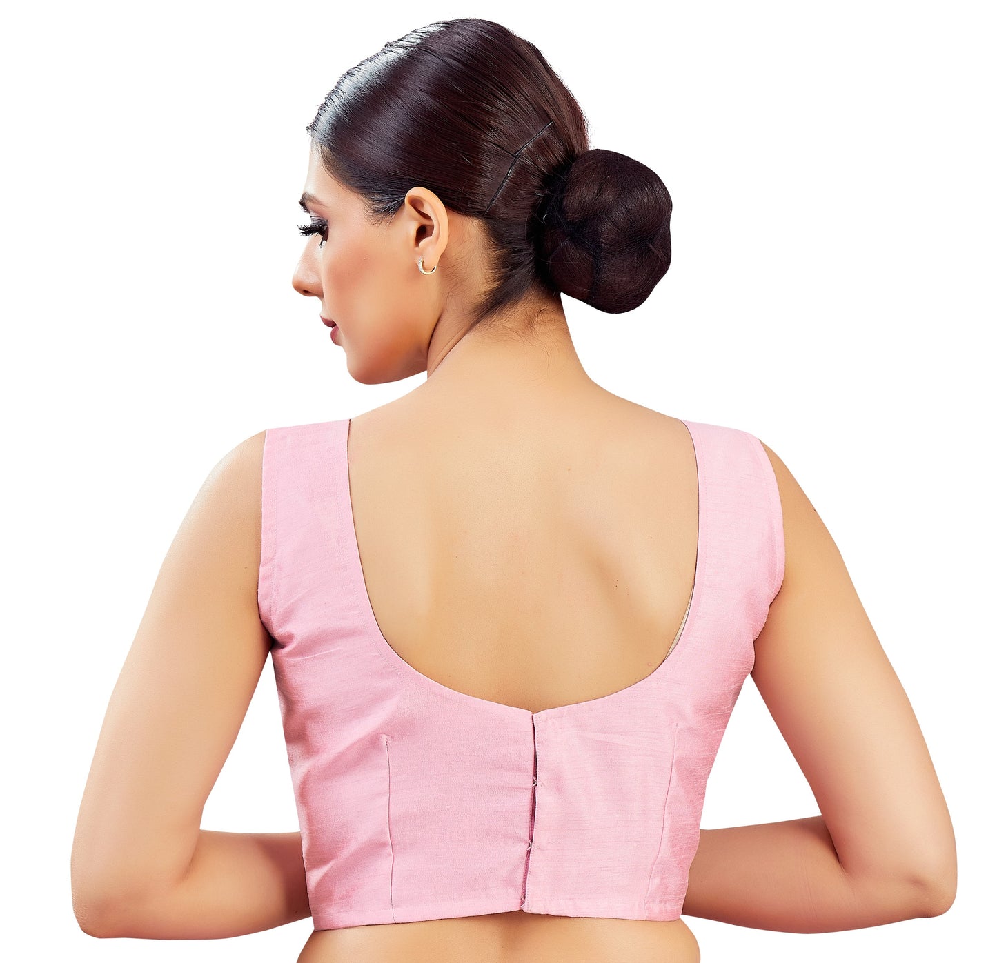 Women's Light Pink Polyester Sleeveless Blouse (Design 2545)