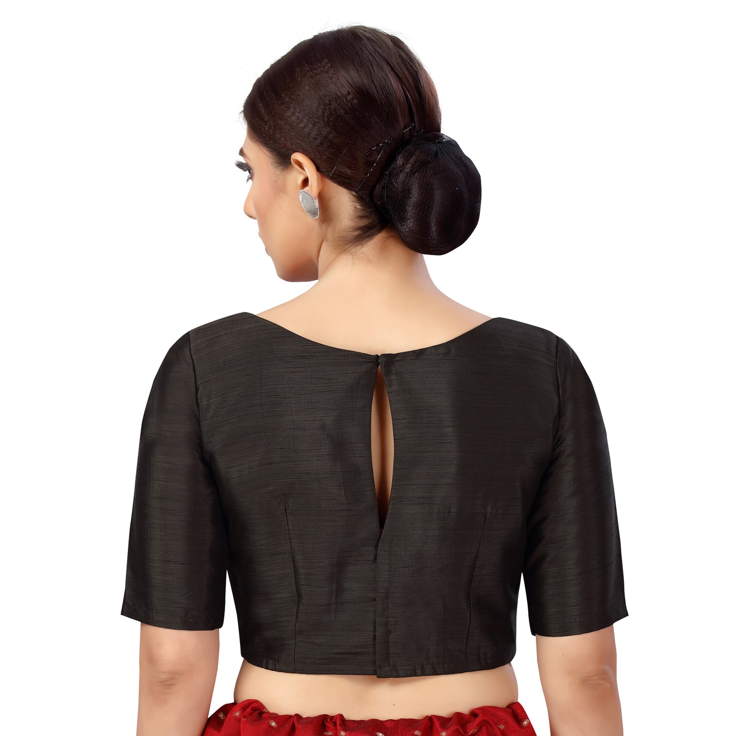 Women's Black Silk Polyester Blouse (Design 2547)