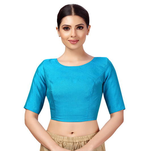 Women's Firozi Silk Polyester Blouse (Design 2547)