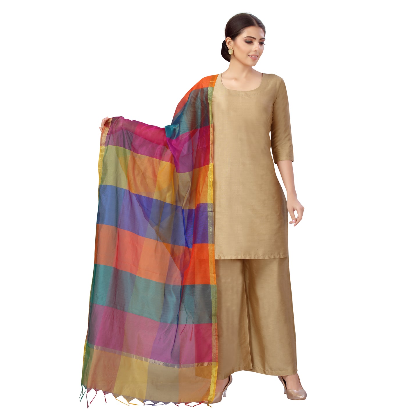 Women's Multicoloured Art Silk Dupatta (Design 2564)