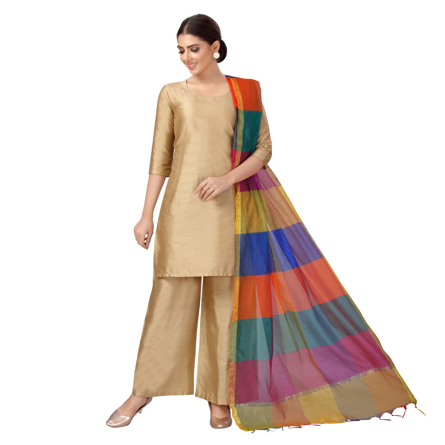 Women's Multicoloured Art Silk Dupatta (Design 2564)