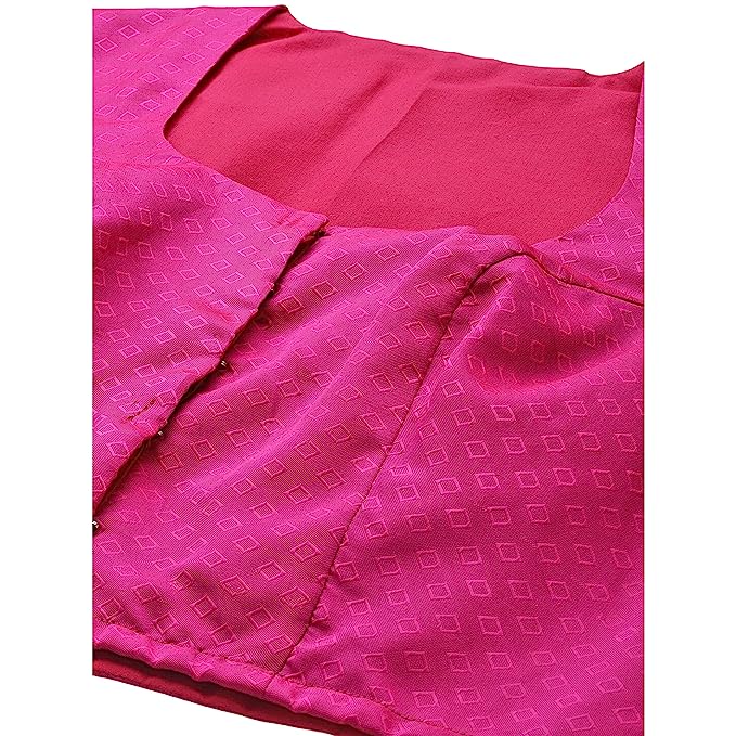 Women's Pink Silk Brocade Polyester Blouse (Design 2574)