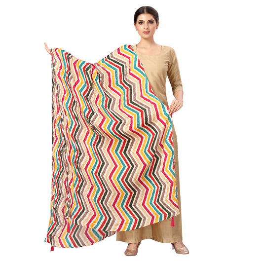 Women's Multicoloured Dupatta (40" X 2.5 Meters) (2575 - Multi Colour)