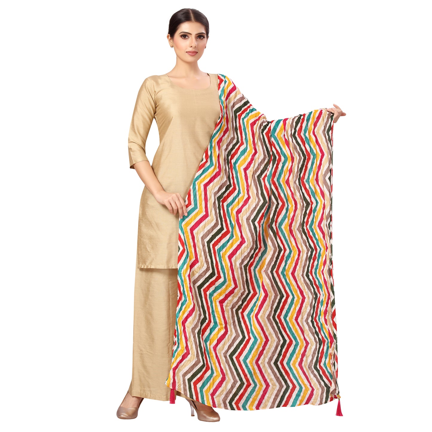 Women's Multicoloured Dupatta (40" X 2.5 Meters) (2575 - Multi Colour)