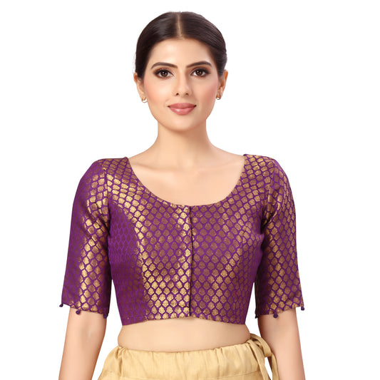 Women's Purple Benaras Brocade Cotton Blouse (Design 2576)