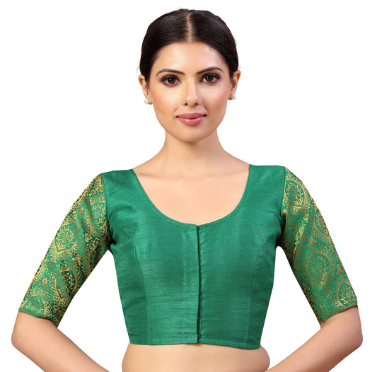 Studio Shringaar Women's Green Blouse (Design 2590)